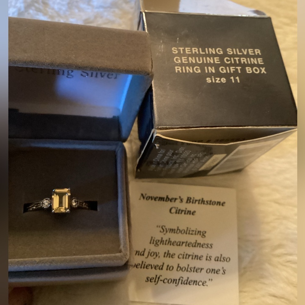 Avon Citrine Sterling ring Size 11